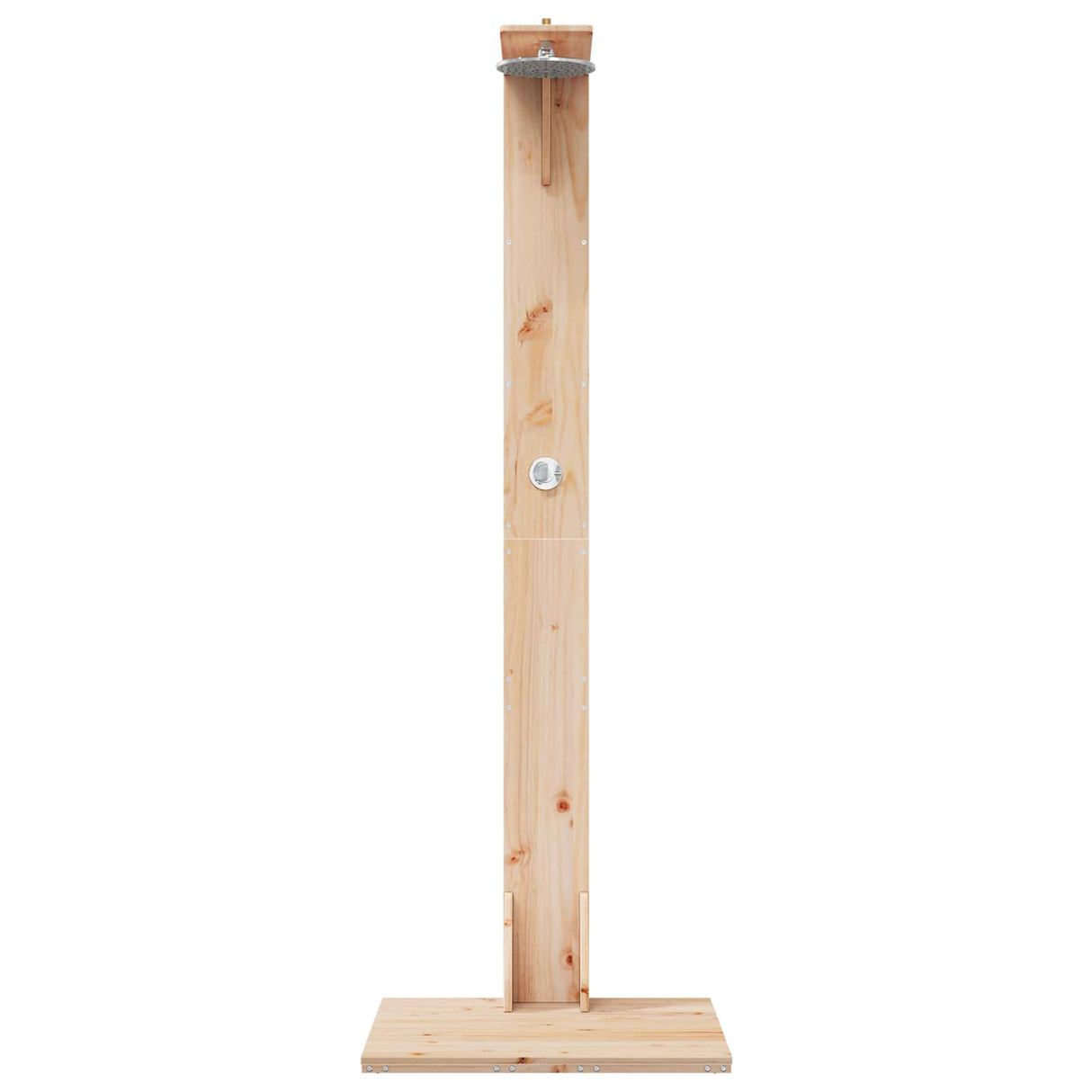 vidaXL Buitendouche 214,5 cm Massief grenenhout en roestvrijstaal