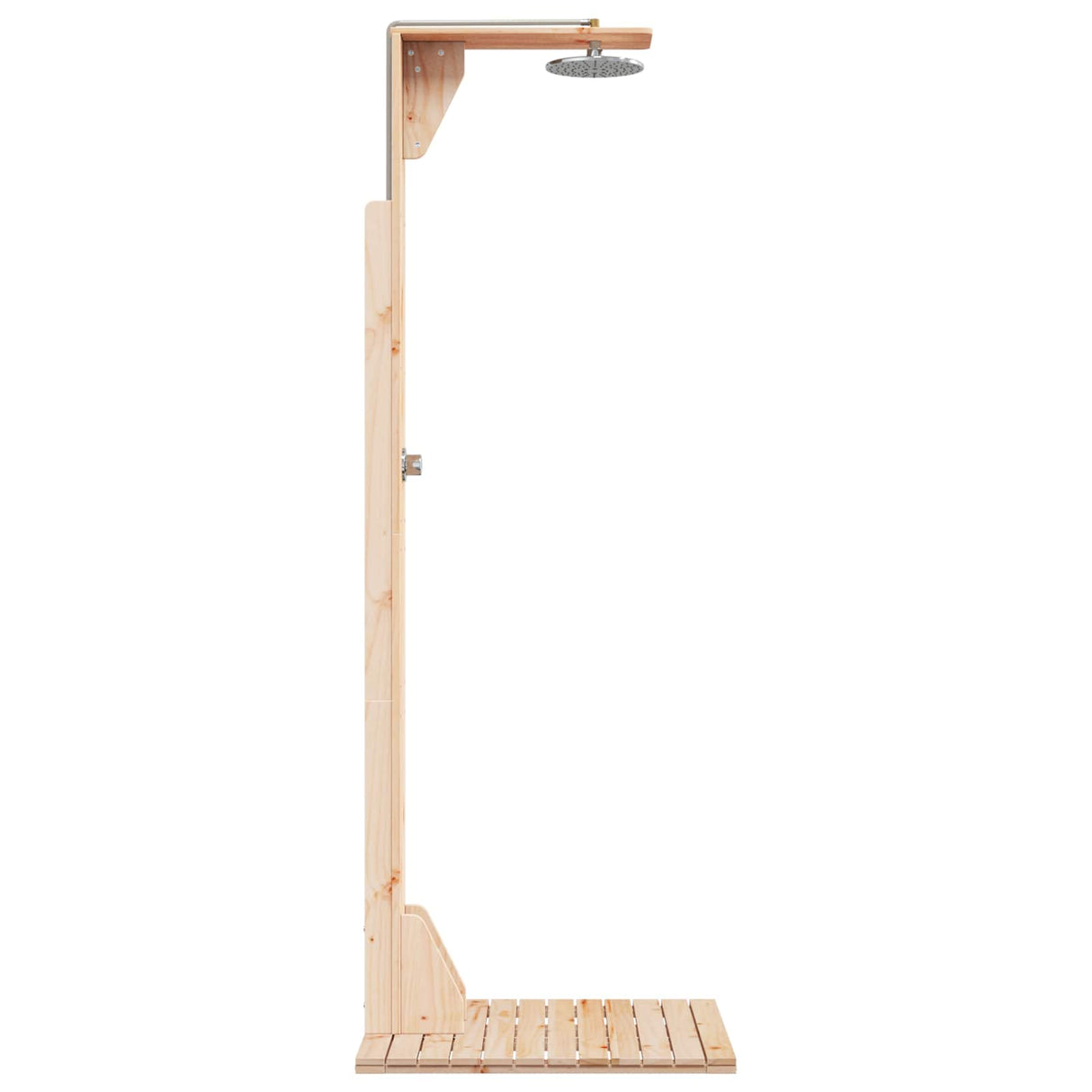vidaXL Buitendouche 214,5 cm Massief grenenhout en roestvrijstaal
