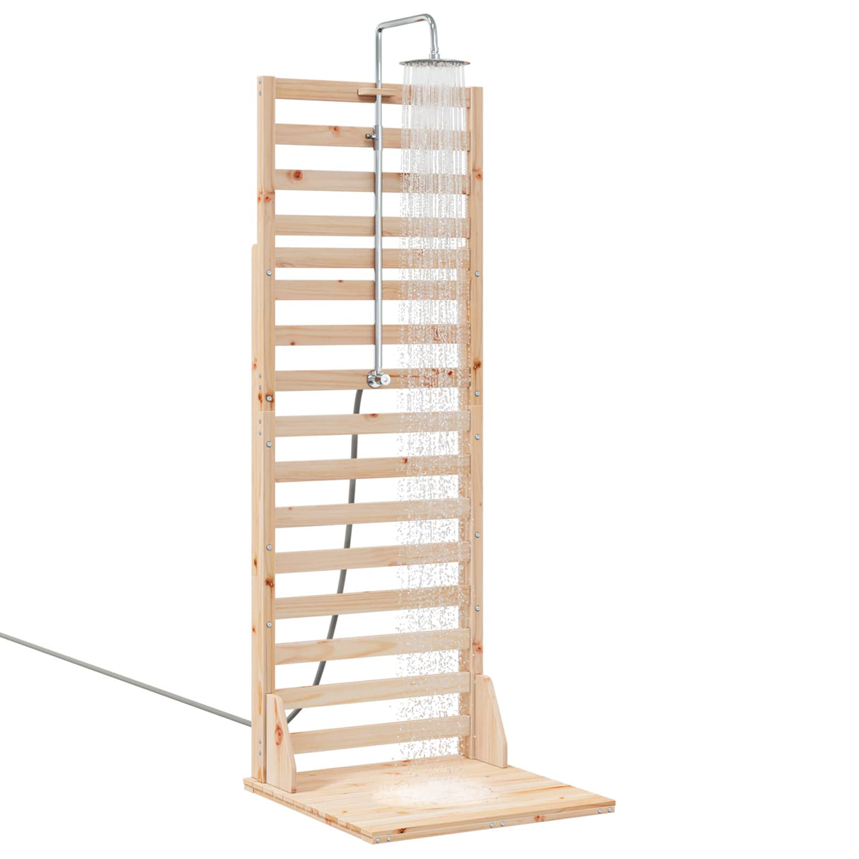 vidaXL Buitendouche 225 cm Massief grenenhout en roestvrijstaal