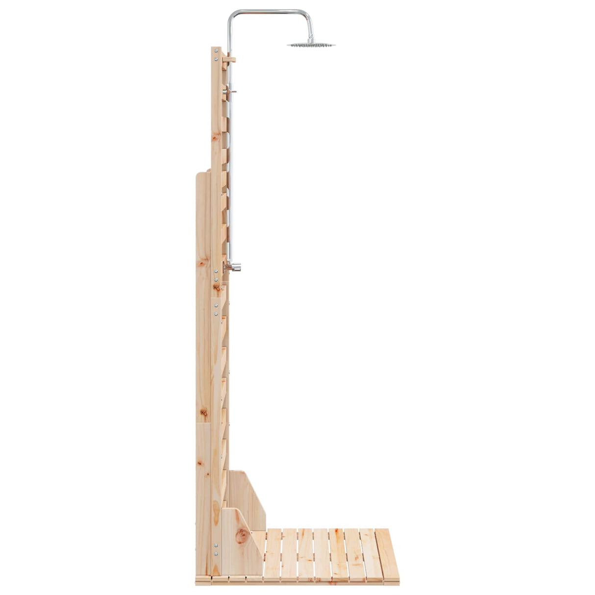 vidaXL Buitendouche 225 cm Massief grenenhout en roestvrijstaal