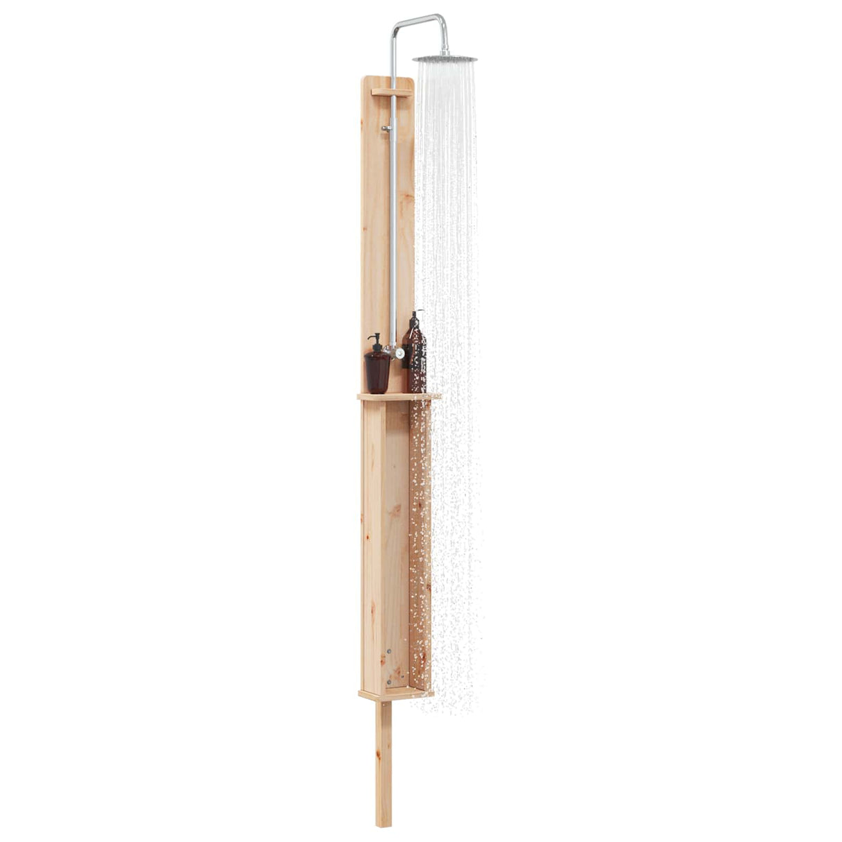 vidaXL Buitendouche 246 cm Massief grenenhout en roestvrijstaal