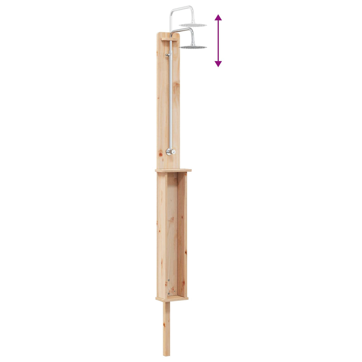 vidaXL Buitendouche 246 cm Massief grenenhout en roestvrijstaal