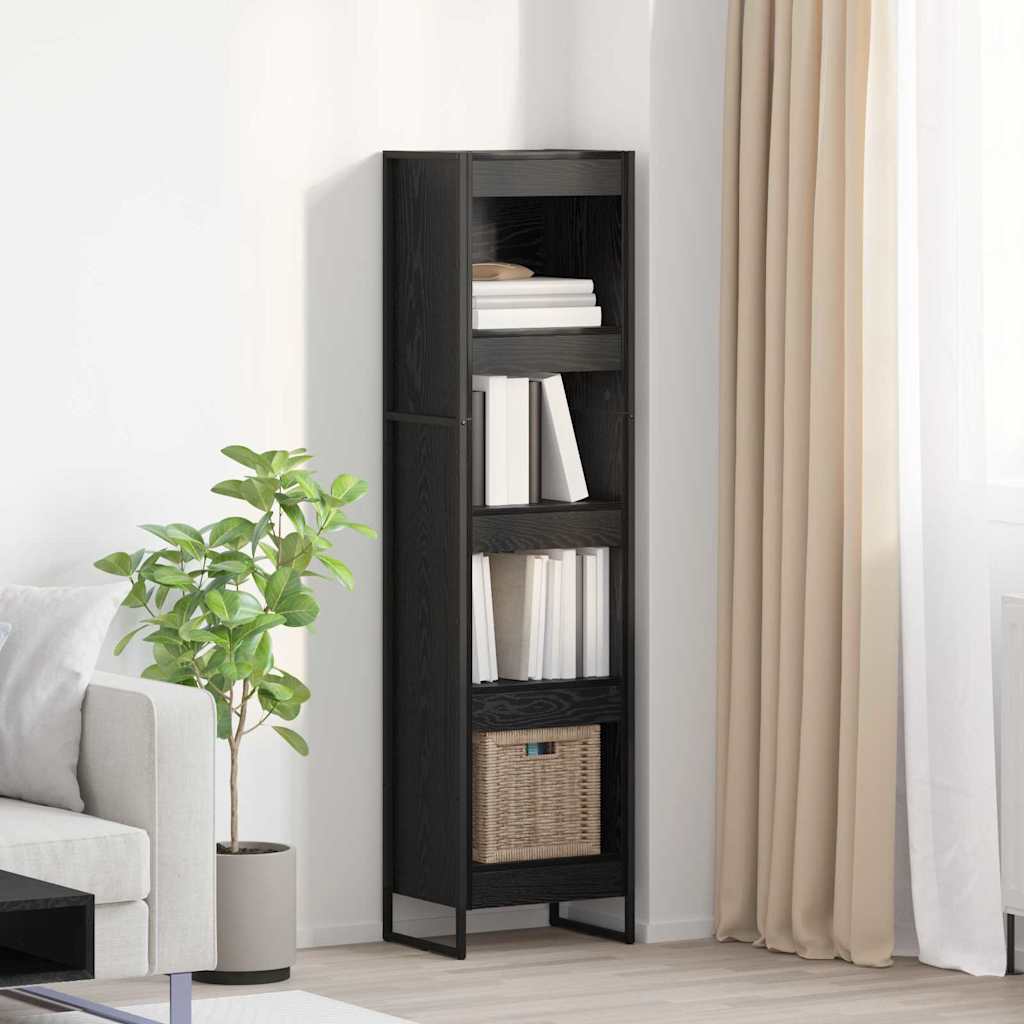 vidaXL Bookcase 2 pcs Black Oak 80 x 30 x 155 cm Engineered wood