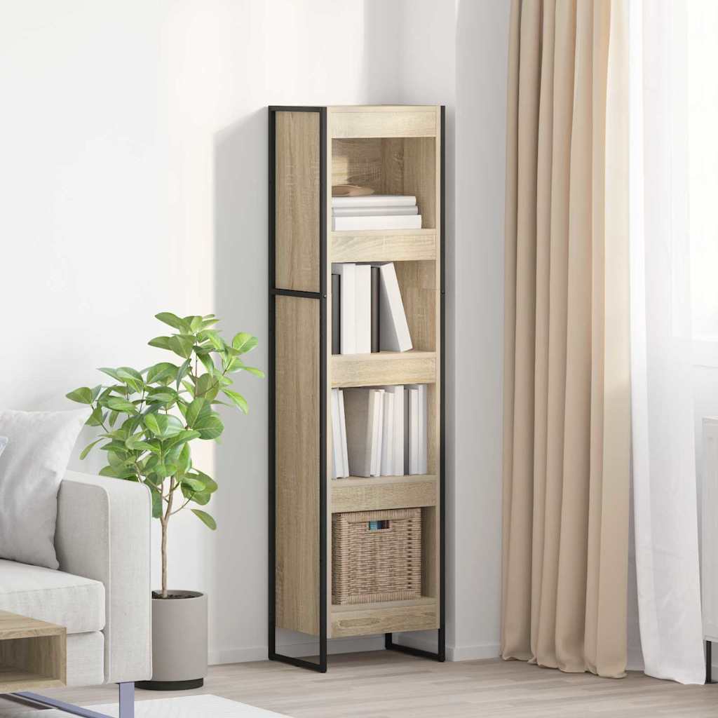 vidaXL Bookcase 2 pcs Black Oak 80 x 30 x 155 cm Engineered wood