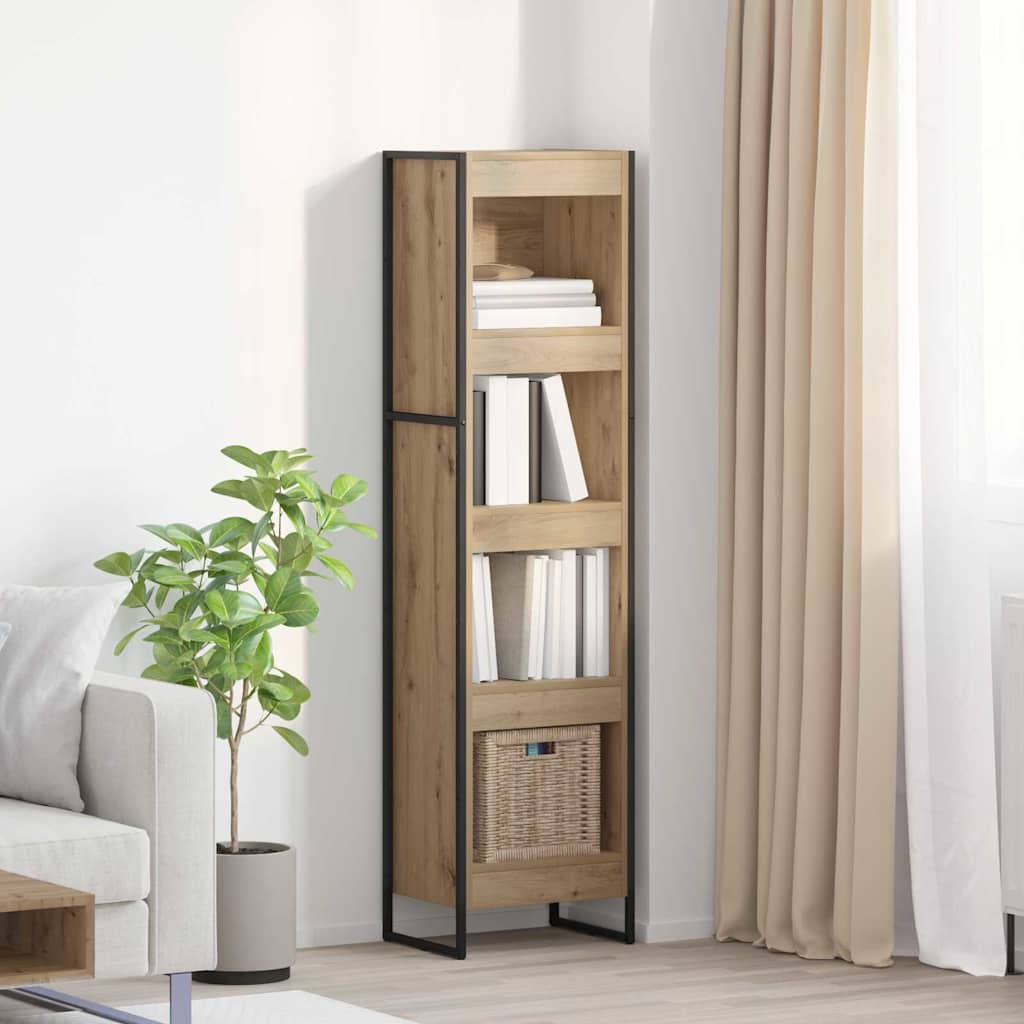 vidaXL Bookcase 2 pcs Black Oak 80 x 30 x 155 cm Engineered wood
