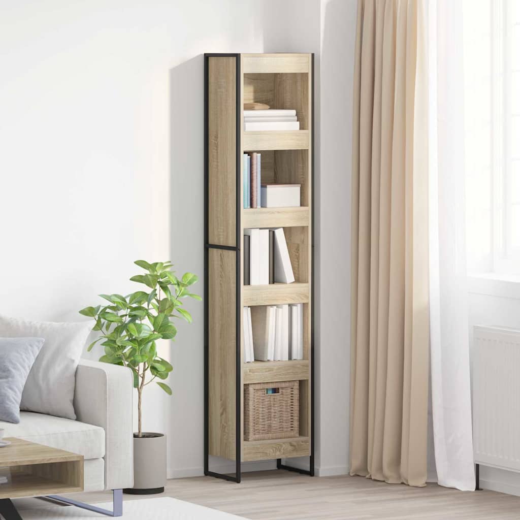 vidaXL Bookcase 2 pcs Black Oak 80 x 30 x 155 cm Engineered wood