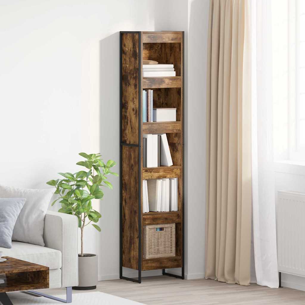 vidaXL Bookcase 2 pcs Black Oak 80 x 30 x 155 cm Engineered wood