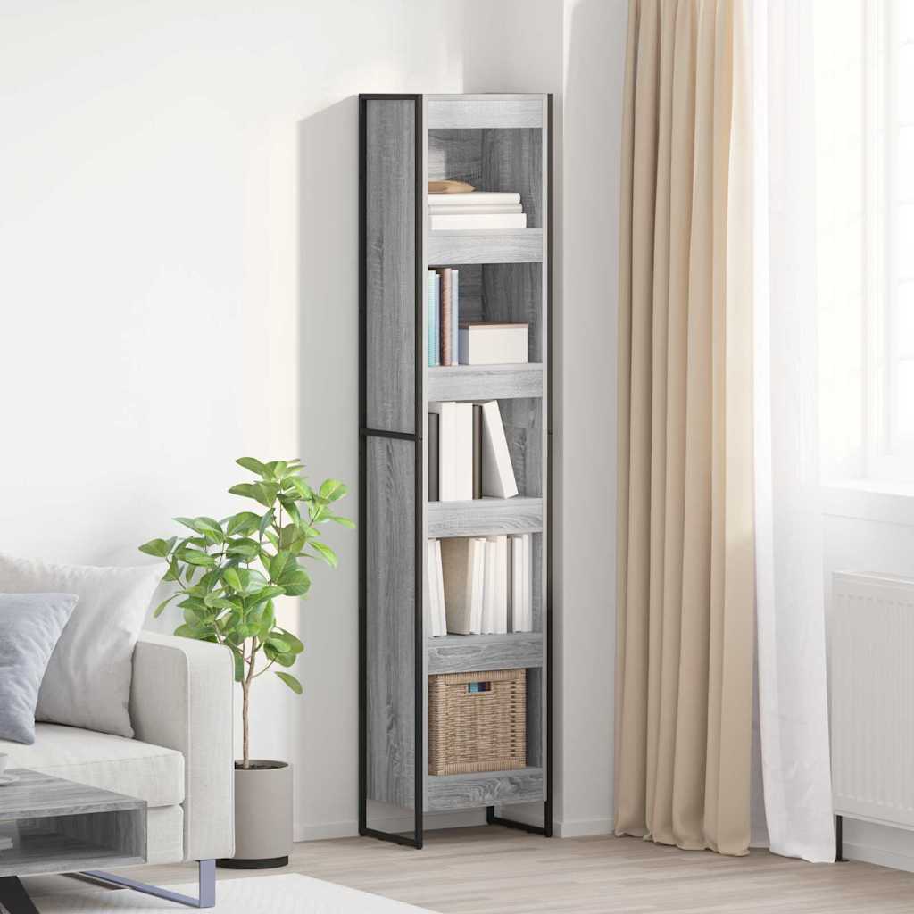 vidaXL Bookcase 2 pcs Black Oak 80 x 30 x 155 cm Engineered wood