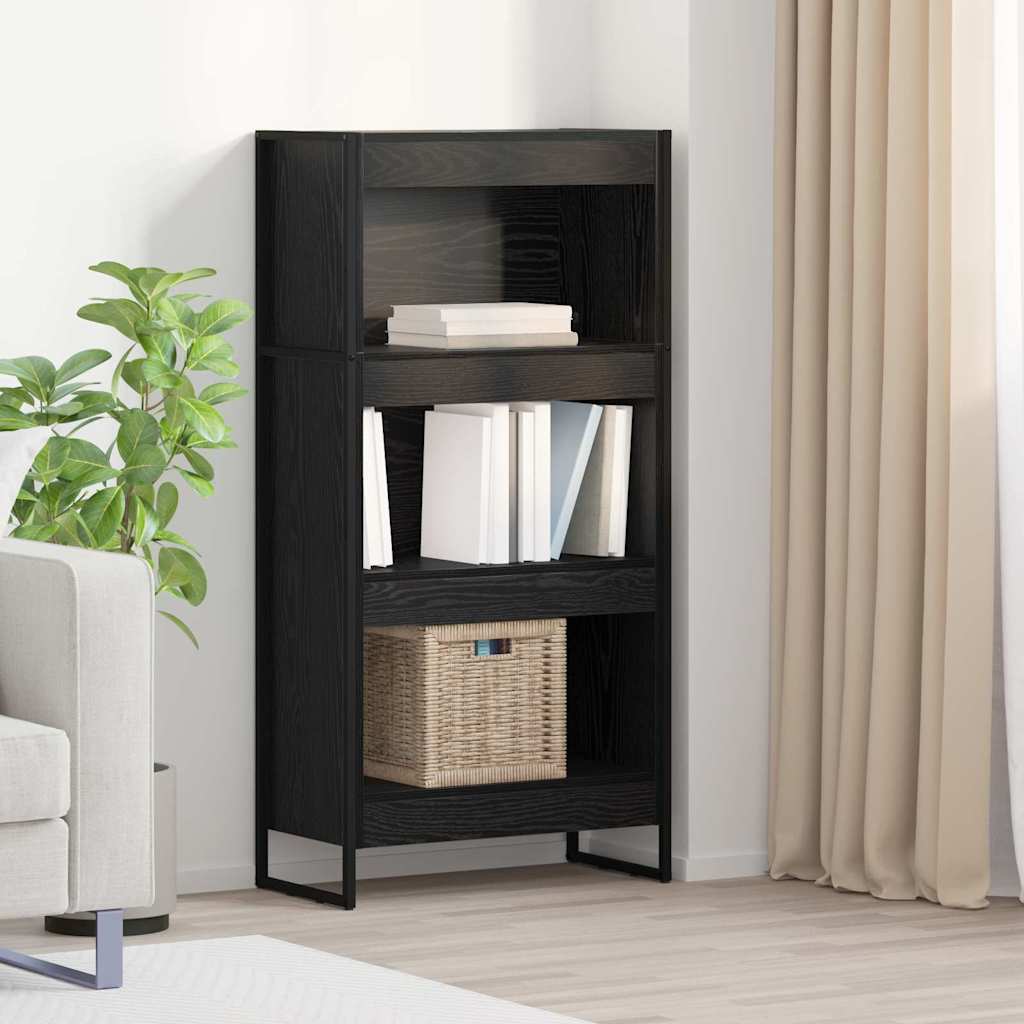 vidaXL Bookcase 2 pcs Black Oak 80 x 30 x 155 cm Engineered wood