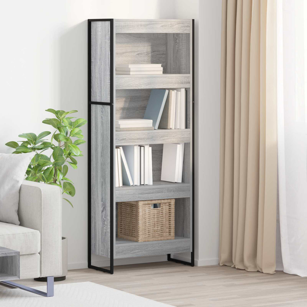 vidaXL Bookcase 2 pcs Black Oak 80 x 30 x 155 cm Engineered wood