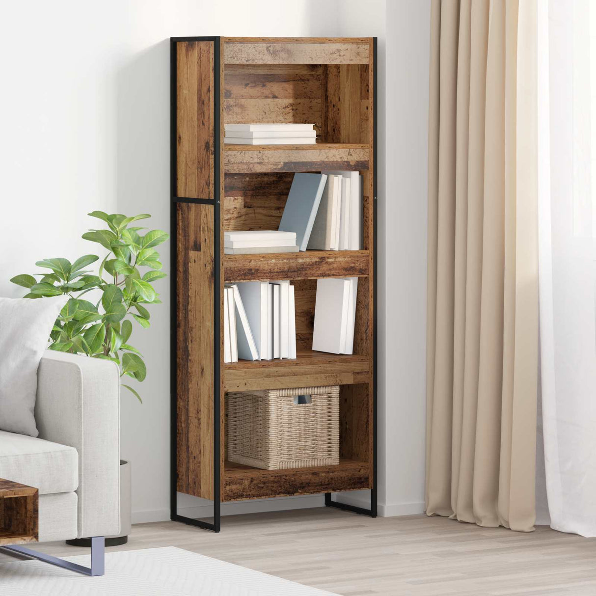 vidaXL Bookcase 2 pcs Black Oak 80 x 30 x 155 cm Engineered wood
