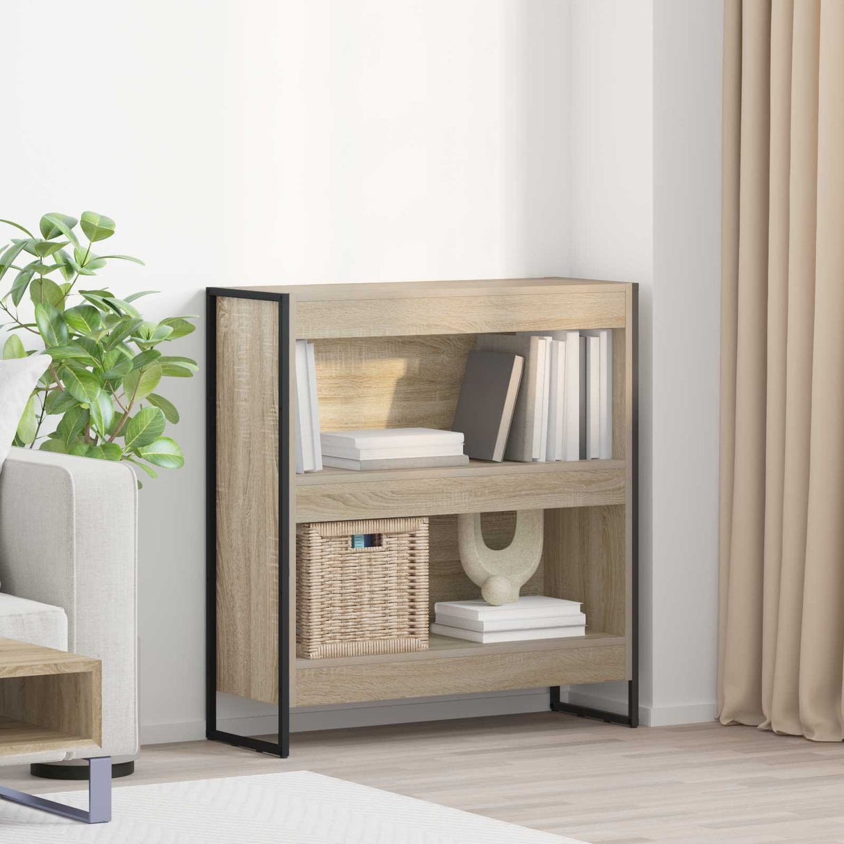 vidaXL Bookcase 2 pcs Black Oak 80 x 30 x 155 cm Engineered wood
