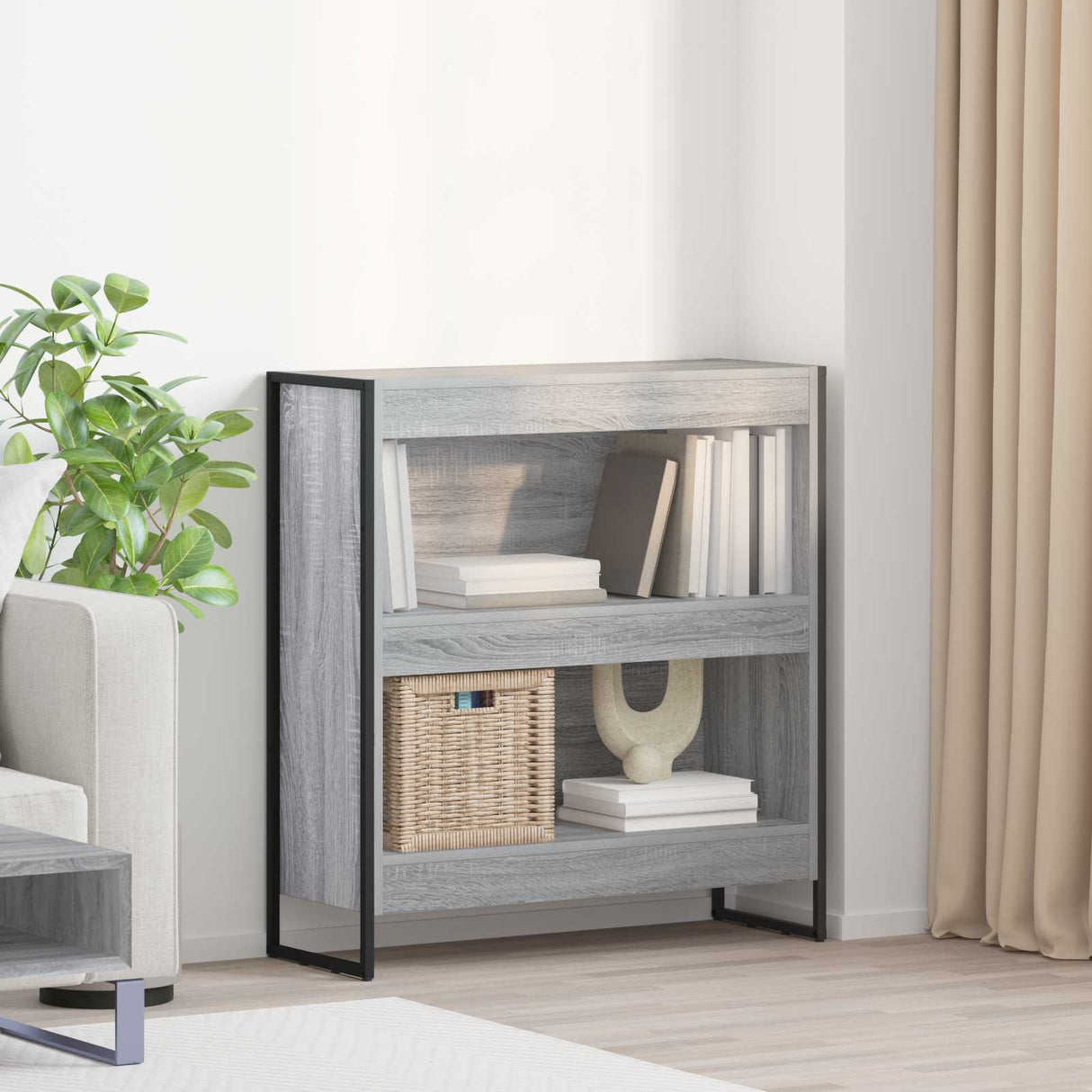 vidaXL Bookcase 2 pcs Black Oak 80 x 30 x 155 cm Engineered wood