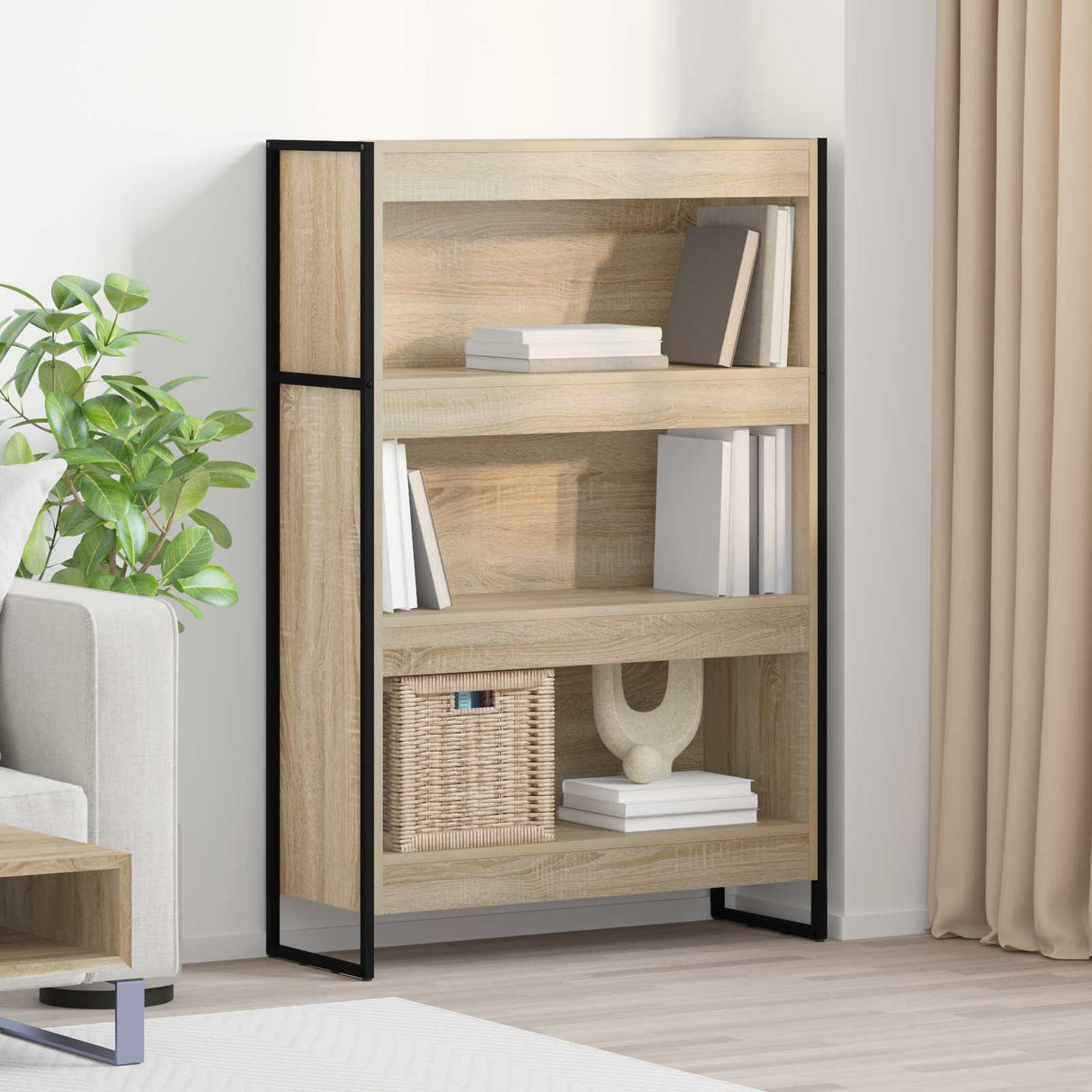 vidaXL Bookcase 2 pcs Black Oak 80 x 30 x 155 cm Engineered wood