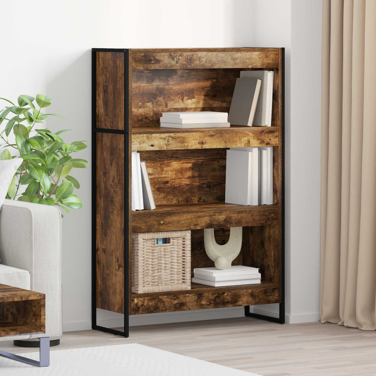 vidaXL Bookcase 2 pcs Black Oak 80 x 30 x 155 cm Engineered wood