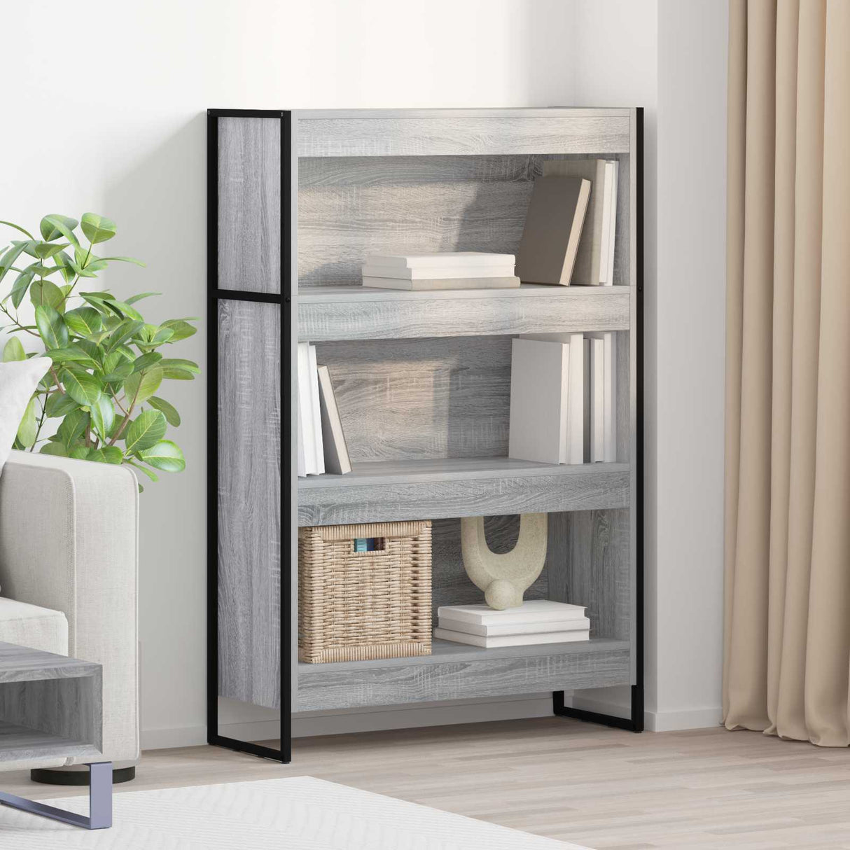 vidaXL Bookcase 2 pcs Black Oak 80 x 30 x 155 cm Engineered wood