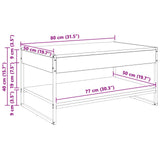 vidaXL Salontafel Zwart Eiken 80 x 50 x 40 cm Bewerkt hout