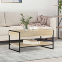 vidaXL Salontafel Zwart Eiken 80 x 50 x 40 cm Bewerkt hout