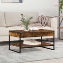 vidaXL Salontafel Zwart Eiken 80 x 50 x 40 cm Bewerkt hout