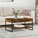 vidaXL Salontafel Zwart Eiken 80 x 50 x 40 cm Bewerkt hout