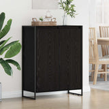 vidaXL Schoenenkast Zwart Eiken 79 x 36 x 100 cm Bewerkt hout