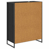 vidaXL Schoenenkast Zwart Eiken 79 x 36 x 100 cm Bewerkt hout