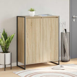 vidaXL Schoenenkast Zwart Eiken 79 x 36 x 100 cm Bewerkt hout