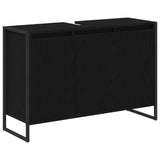vidaXL Badkamerkast Zwart Eiken 90 x 30 x 60 cm Bewerkt hout