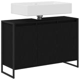 vidaXL Badkamerkast Zwart Eiken 90 x 30 x 60 cm Bewerkt hout