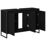 vidaXL Badkamerkast Zwart Eiken 90 x 30 x 60 cm Bewerkt hout