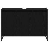 vidaXL Badkamerkast Zwart Eiken 90 x 30 x 60 cm Bewerkt hout