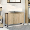 vidaXL Badkamerkast Zwart Eiken 90 x 30 x 60 cm Bewerkt hout
