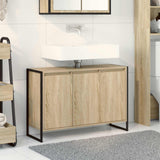 vidaXL Badkamerkast Zwart Eiken 90 x 30 x 60 cm Bewerkt hout