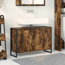 vidaXL Badkamerkast Zwart Eiken 90 x 30 x 60 cm Bewerkt hout
