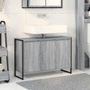 vidaXL Badkamerkast Zwart Eiken 90 x 30 x 60 cm Bewerkt hout