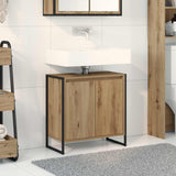 vidaXL Badkamerkast Zwart Eiken 90 x 30 x 60 cm Bewerkt hout