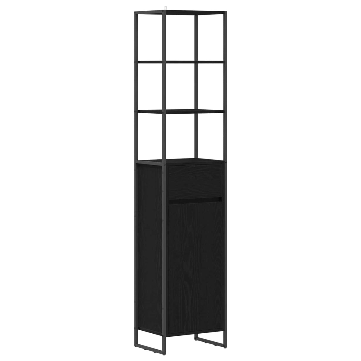 vidaXL Badkamerkast met lade Zwart Eiken 40 x 30 x 180 cm Bewerkt hout