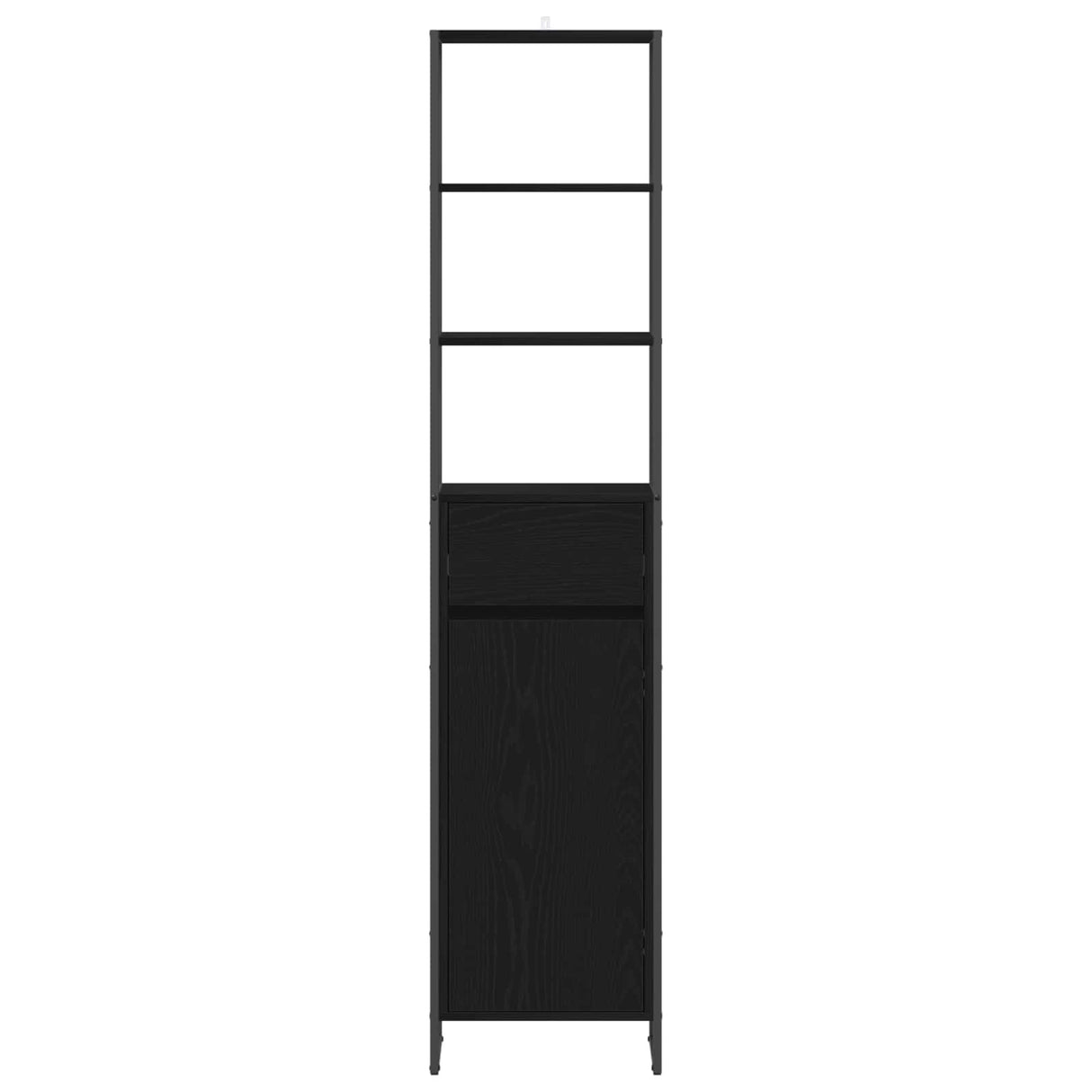 vidaXL Badkamerkast met lade Zwart Eiken 40 x 30 x 180 cm Bewerkt hout