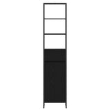 vidaXL Badkamerkast met lade Zwart Eiken 40 x 30 x 180 cm Bewerkt hout