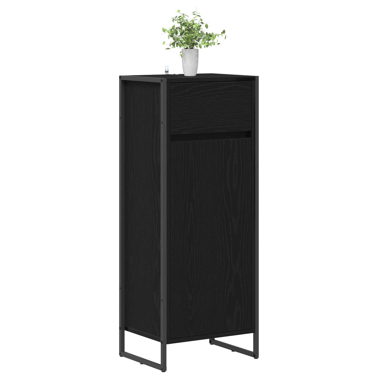 vidaXL Badkamerkast met lade Zwart Eiken 40 x 30 x 100 cm Bewerkt hout