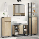 vidaXL Badkamerkast met lade Zwart Eiken 40 x 30 x 100 cm Bewerkt hout