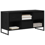 vidaXL TV Kast met lade Zwart Eiken 100 x 36 x 49,5 cm Bewerkt hout