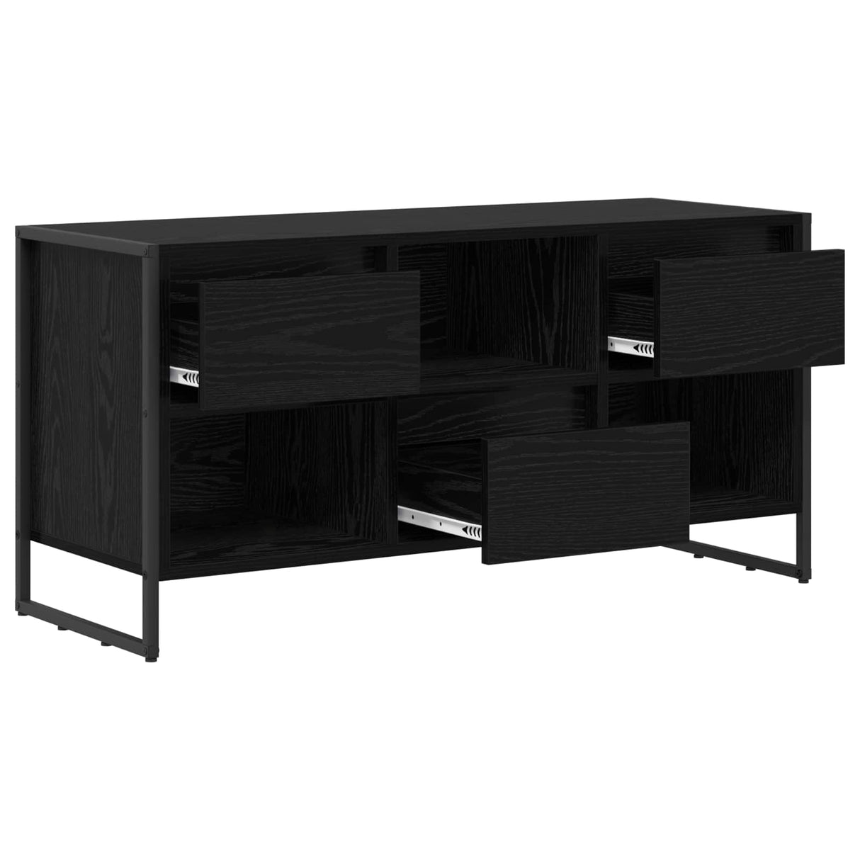 vidaXL TV Kast met lade Zwart Eiken 100 x 36 x 49,5 cm Bewerkt hout