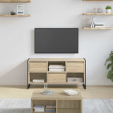 vidaXL TV Kast met lade Zwart Eiken 100 x 36 x 49,5 cm Bewerkt hout