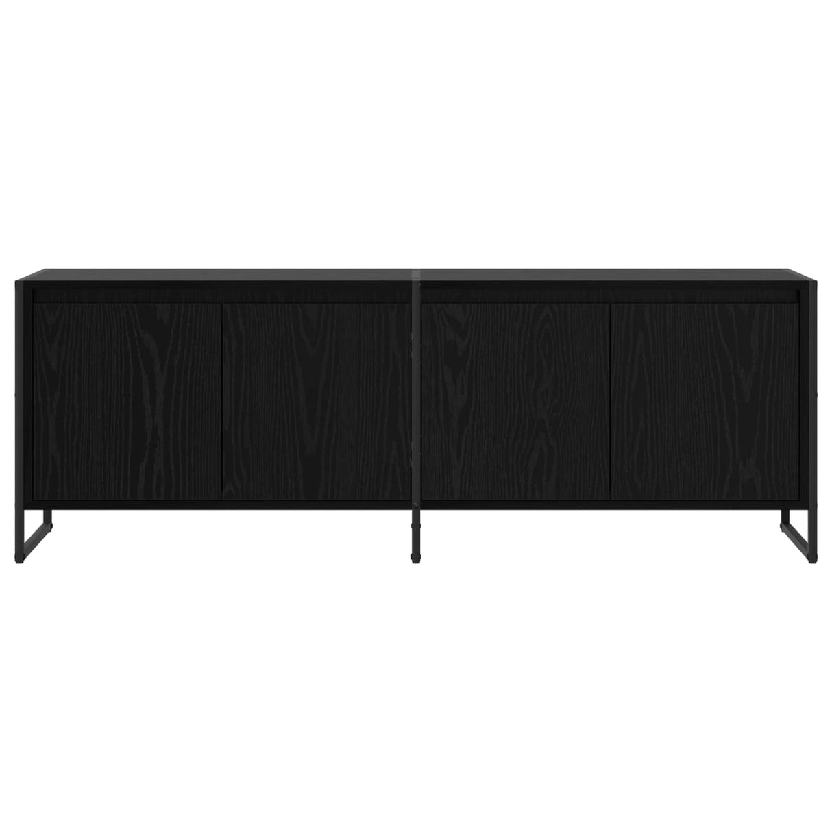 vidaXL TV Cabinet Black Oak 140 x 36 x 49.5 cm Engineered Wood