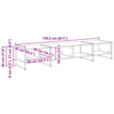 vidaXL TV Kast Zwart Eiken 170.5 x 36 x 30.5 cm Bewerkt hout