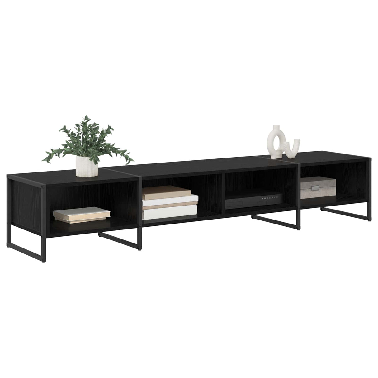 vidaXL TV Kast Zwart Eiken 170.5 x 36 x 30.5 cm Bewerkt hout