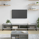vidaXL TV Kast Zwart Eiken 170.5 x 36 x 30.5 cm Bewerkt hout