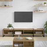 vidaXL TV Kast Zwart Eiken 170.5 x 36 x 30.5 cm Bewerkt hout