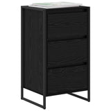 vidaXL Dressoir met lade Zwart Eiken 42 x 36 x 75,5 cm Bewerkt hout